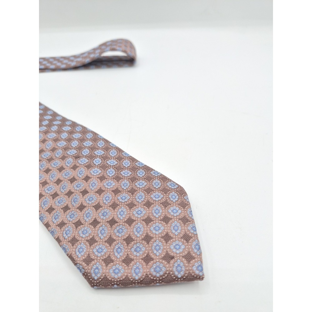 Jos A Bank Reserve Mens Silk Tie Brown Blue Geometric 58x3.25 83W4 00022